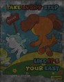 Playcare poster showing DogDay, CraftyCorn, and KickinChicken, found in Destroy-a-Toy.