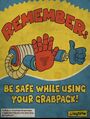 A safety poster featuring the GrabPack.