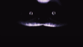 A jumpscare closeup of Catnap's face, still mostly covered in darkness.