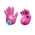 A GrabPack Hand cosmetic depicting a glossy, round version of Mommy Long Legs' arms