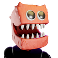 A hat cosmetic depicting a cartoonish version of Boxy Boo.