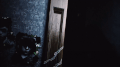 Two framed pictures of sad children behind a scratched up door. A dark figure can be seen lurking behind the door. There are scratchings on the doors stating "The original saved me. I rejoice in him" along with other texts that aren't readable.
