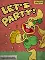A poster of Bunzo Bunny alongside the text, "LET'S PARTY!"