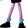 A pants cosmetic depicting a glossy version of Mommy Long Legs' stretchable legs.