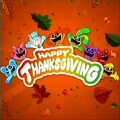 CraftyCorn, along with all the other critters, on the special edition Smiling Critters logo of Thanksgiving.