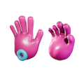 A GrabPack Hand cosmetic depicting a glossy, round version of Mommy Long Legs' arms