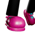 A shoe cosmetic depicting a glossy version of Mommy Long Legs' pink shoes.